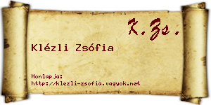Klézli Zsófia névjegykártya