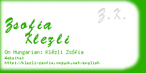 zsofia klezli business card